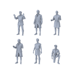 MRY-SFW LYTR546 Medieval European Costume Greys Multi-pose Presentation Group of Six Miniature Car Diorama Figures Scene Props Accessories Resin 3D Printed Resin Model Kit by SSMODEL