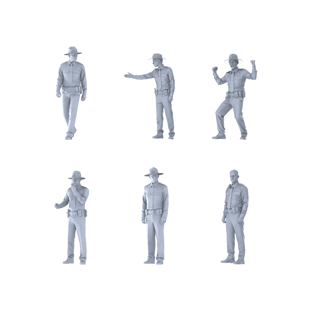 MRY-SFW LYGR392 Modern Arkansas State Police Six-Person Daily Routine 3D Printed Resin Model Kit by SSMODEL