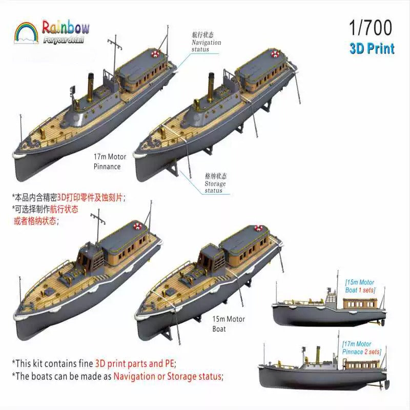 Rainbow Model Rb7187 1/700 3D Printed Model — scale model kit
