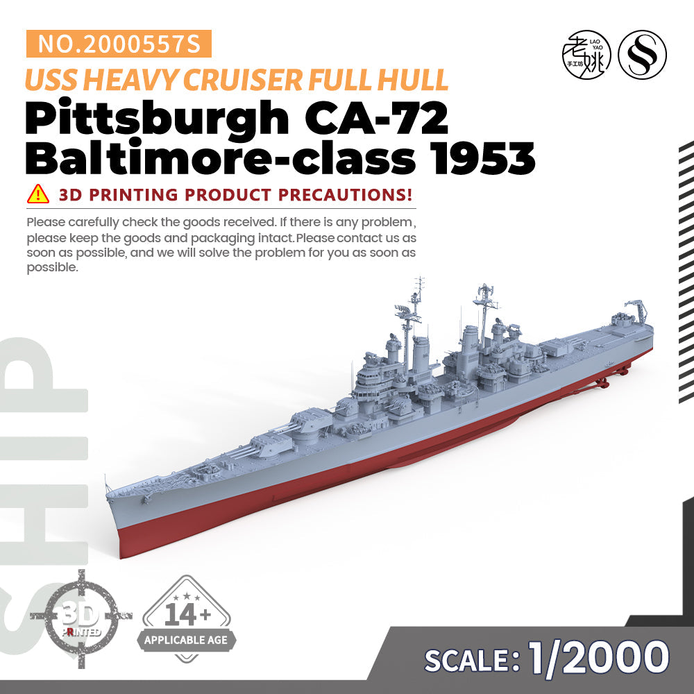 SSMODEL 557S Military Warship Model Kit US Navy Baltimore Class Pittsburgh Heavy Cruiser CA-72 1953