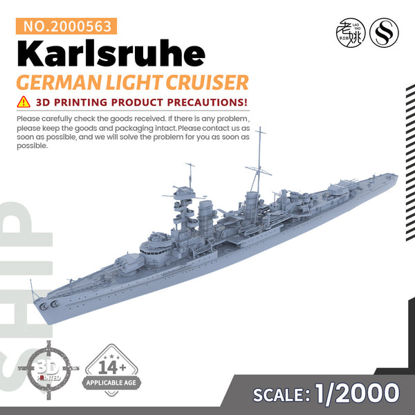 SSMODEL 563 Military Warship Model Kit German Navy Karlsruhe Light Cruiser