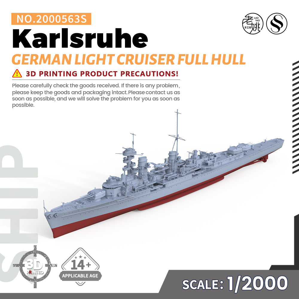 SSMODEL 563S Military Warship Model Kit German Navy Karlsruhe Light Cruiser
