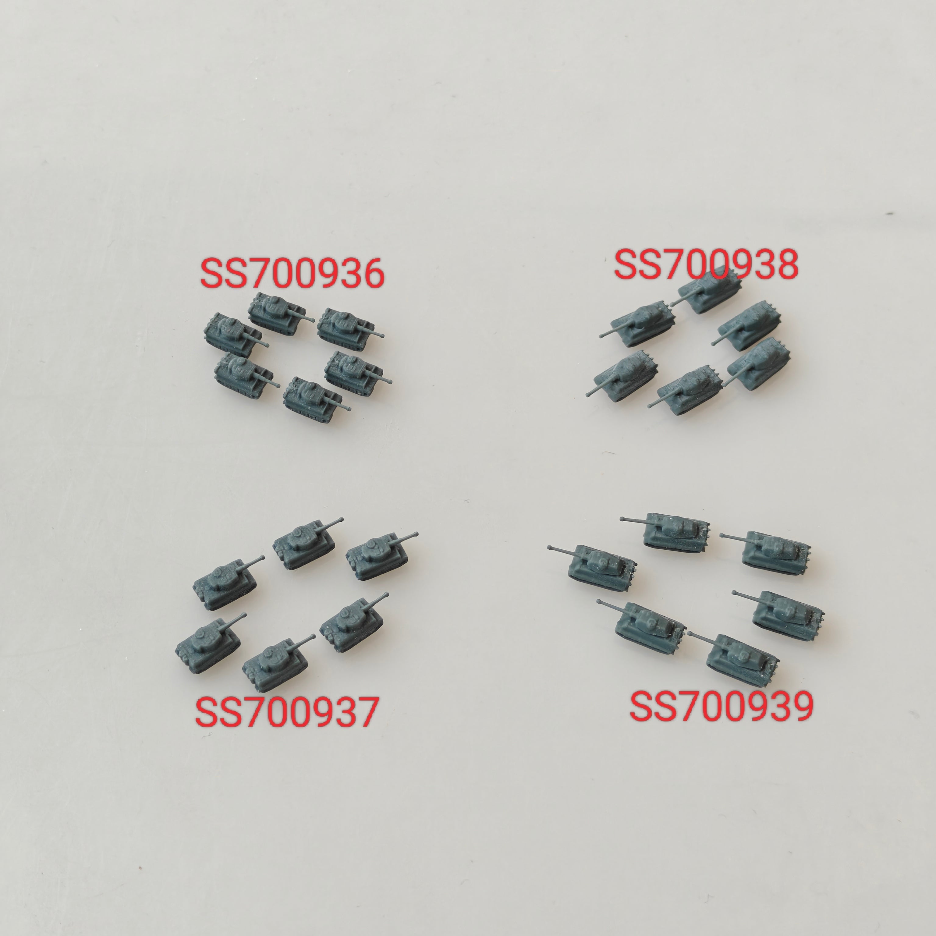 MRY-SFW SSZH001 1/700 Steel Titans: Complete German Tiger & King Tiger Heavy Tank Collection (4 Models) Tiger I Ausf.E + King Tiger Henschel & Porsche Turrets Resin Model Kit Unassembled Unpainted