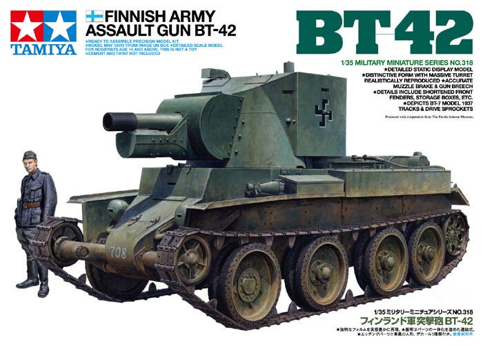 Tamiya 35318 1/35 Military Tank Model Kit WWII Finnish Army Assault Gun BT-42