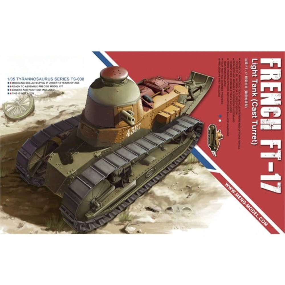 Meng TS008 1/35 French FT-17 Light Tank (Cast Turret) — scale model kit