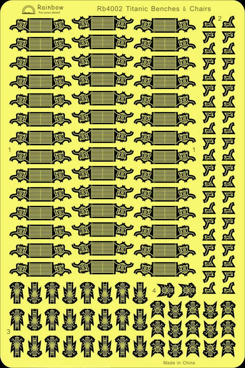 Rainbow Rb4002 Royal Caribbean cruise ship "Titanic" benches and chairs 1/400 — scale model kit