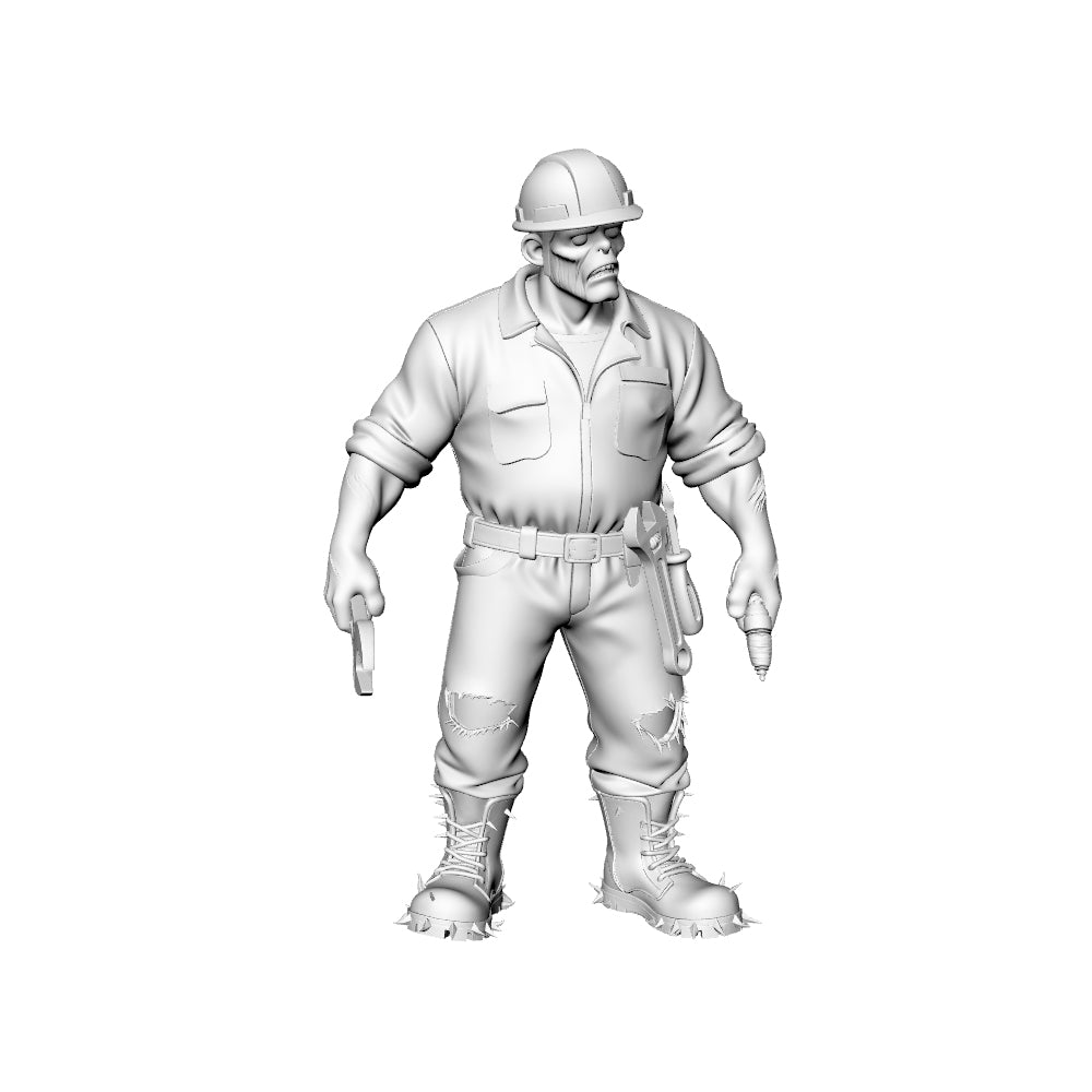 Detail view of MRY-SFW LYGR303 3D Printed Industrial Style Zombie Miniatures, Post-Apocalyptic Worker Undead Figures for Tabletop Games & Dioramas Model