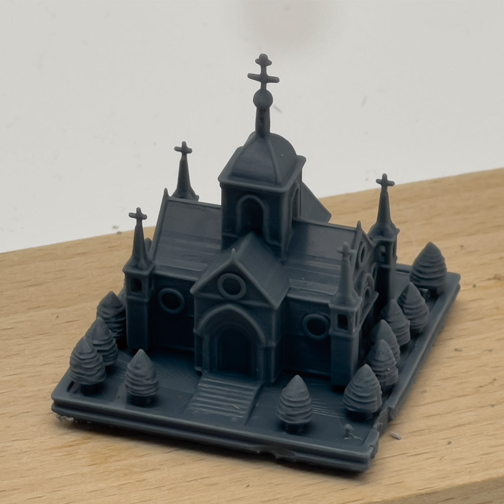 RHMG-192(193) 1/S 1/L Miniature Factory Building Military Car Railroad Track Accessory Props Diorama Scenery Model Ornament Church3