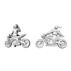 Detail view of Yao's Studio LYTR067  Trendy Female Biker 3D Print Model, Unpainted Motorcycle Girl Figure, DIY Painting Kit 1set Model