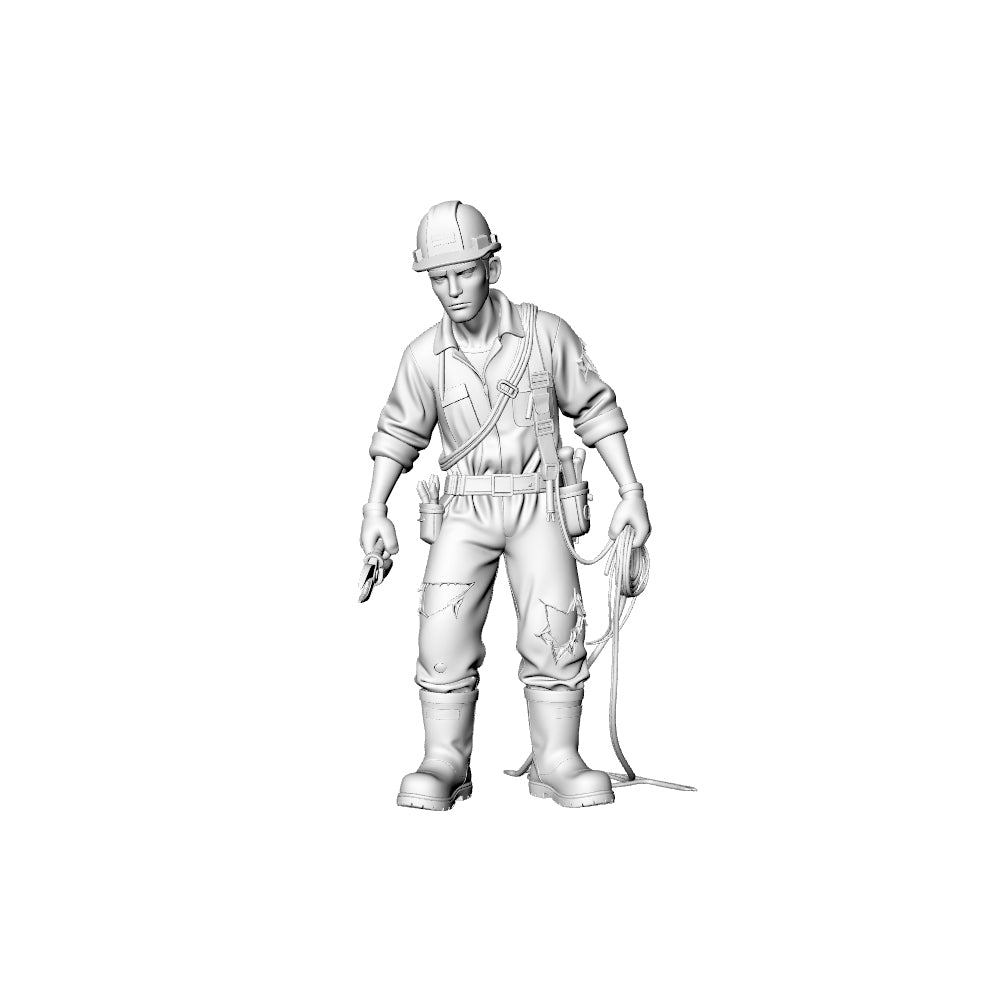 Detail view of MRY-SFW LYGR326 3D Printed Post-Apocalyptic Construction Site Survivors Set Wargame Miniatures Model