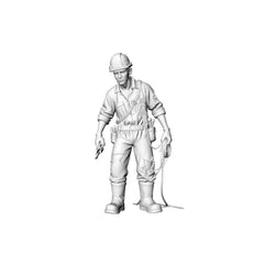 Detail view of MRY-SFW LYGR326 3D Printed Post-Apocalyptic Construction Site Survivors Set Wargame Miniatures Model
