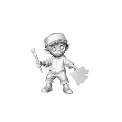 Detail view of MRY-SFW LYGR301 3D Printed Chibi Zombie Miniatures, Post-Apocalyptic Kid-Style Figures for Tabletop Games & Collectibles Model