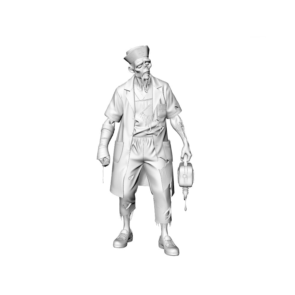 Detail view of MRY-SFW LYGR307 3D Printed Bio-Mutant Zombie Miniatures, Post-Apocalyptic Experiment Undead Figures for Tabletop Games & Dioramas Model