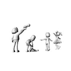 Detail view of Yao's Studio LYTR077  Cute Playground Kids 3D Print Model Set | DIY Figurines for Desk Decor & Gifts 1set Model