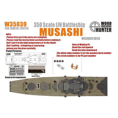 Hunter W35039 1/350 Wood Deck IJN BATTLESHIP MUSASHI FOR TAMIYA 78016