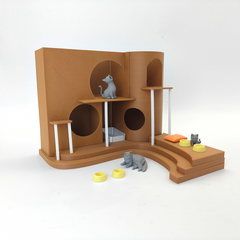 LYTP12205 1/12 Paws & Purrs Interactive Cat Life Playset Miniature Dollhouse Scene 1:12 Scale