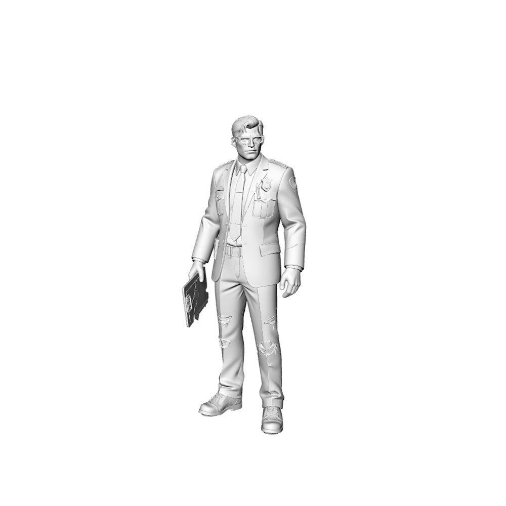 Detail view of MRY-SFW LYGR324 3D Printed Post-Apocalyptic Police Station Survivors Set POLICE Style Wargame Miniatures Model