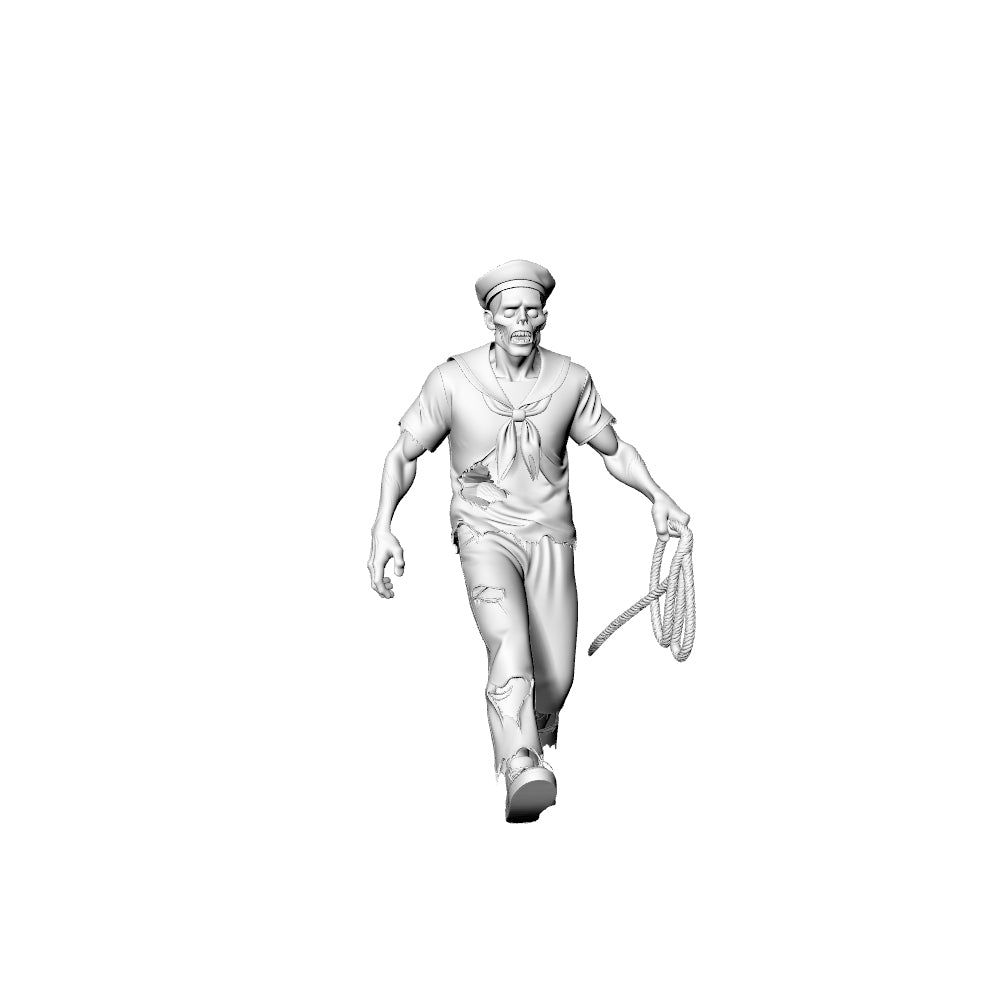 Detail view of MRY-SFW LYGR316 3D Printed Cruise Ship Crew Zombies Set - Captain Sailor Chef Waiter Lifeguard Miniature Model Kit Model