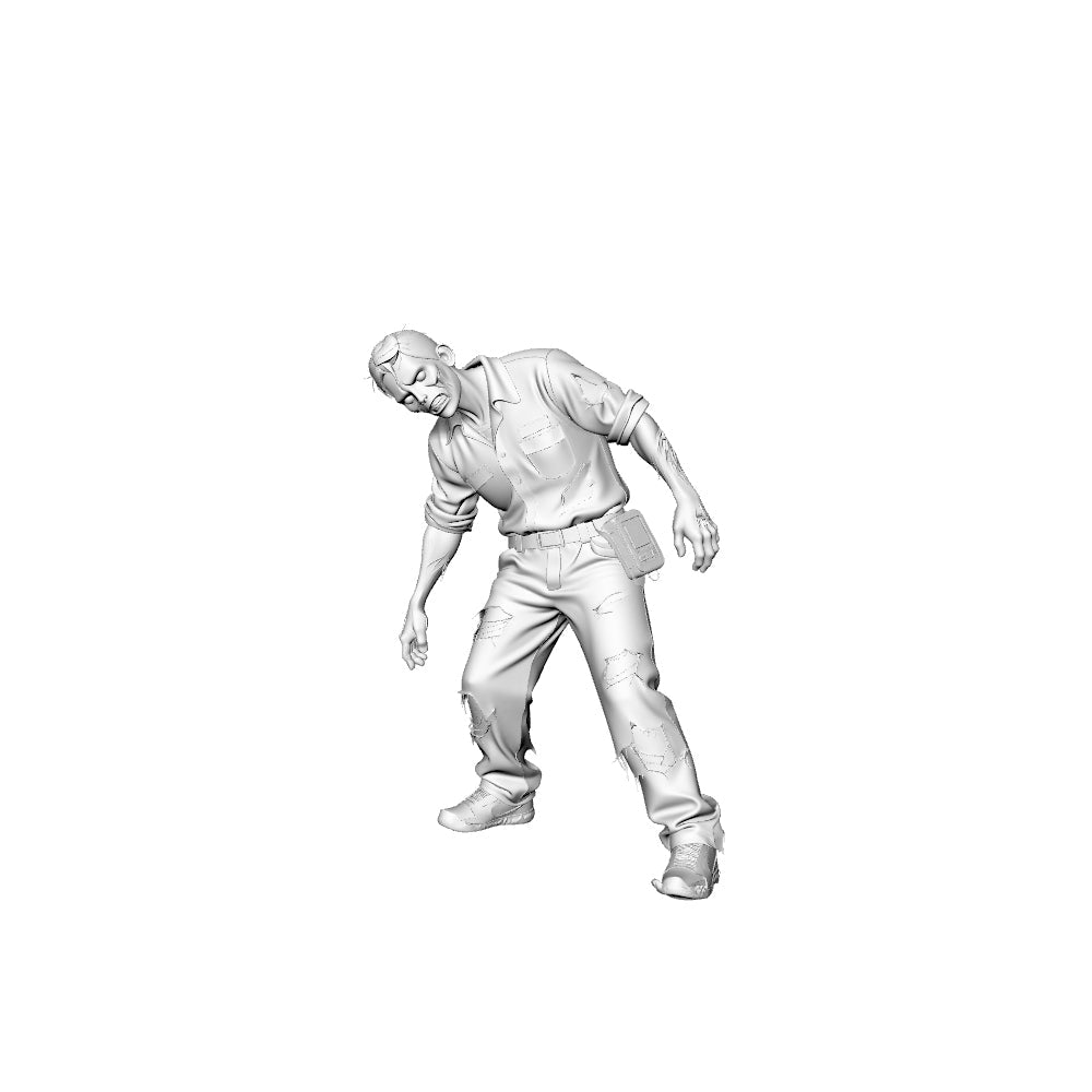 Detail view of MRY-SFW LYGR311 3D Printed Supermarket Staff Zombies Set - Cashier Stock Clerk Butcher Guide Security Miniature Model Kit Model