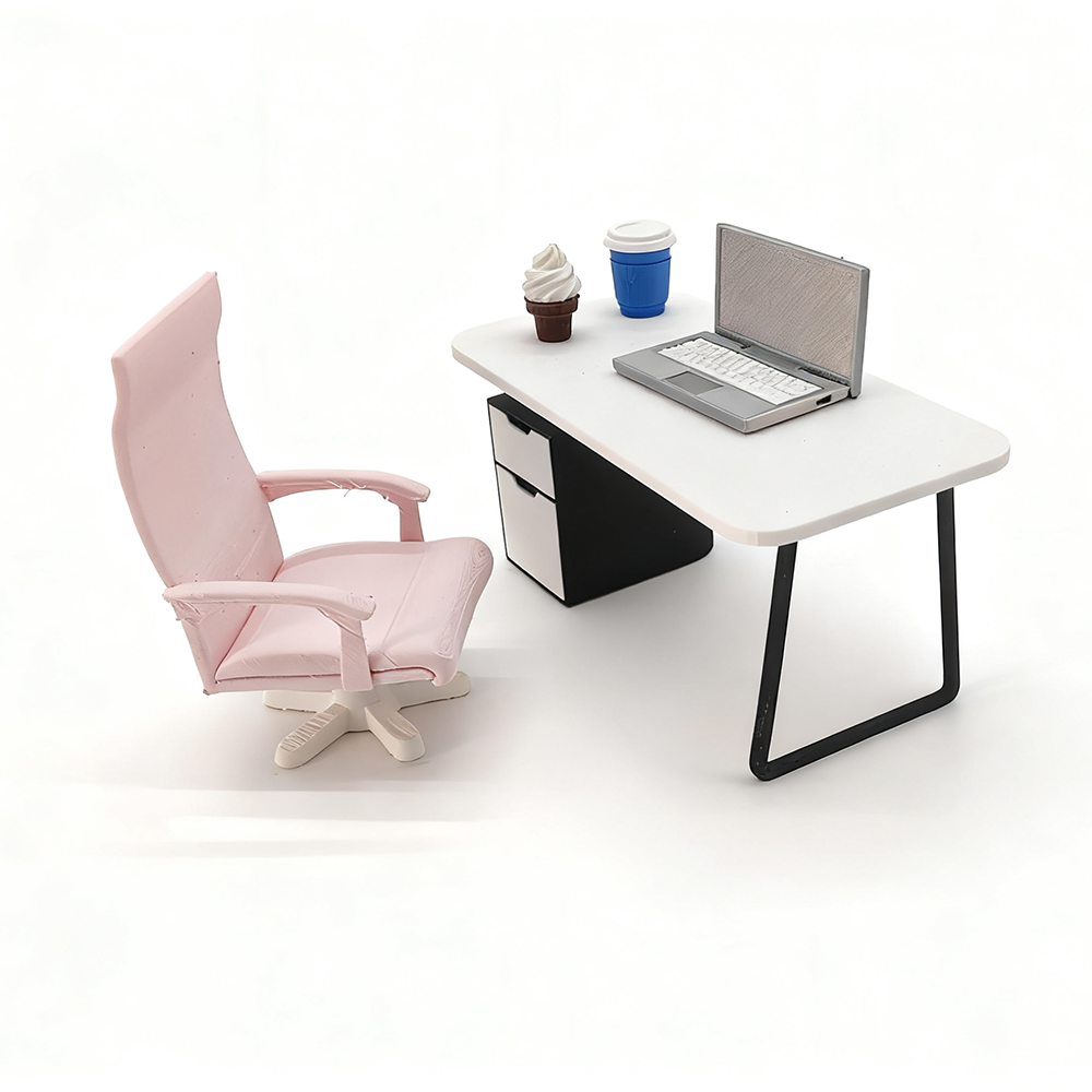 LYTP12220 1/12 Cattle-Horse Office Desk Package Miniature Dollhouse Scene 1:12 Scale Secondary image
