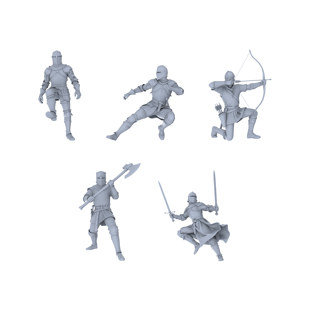 MRY-SFW LYGR049 Medieval knight, combat pose, historical theme, magic theme, wargame, resin white model, fantasy theme, wargaming miniature, scene character, figure, hand-painted S Scale 3D Printed Resin Model Kit by SSMODEL