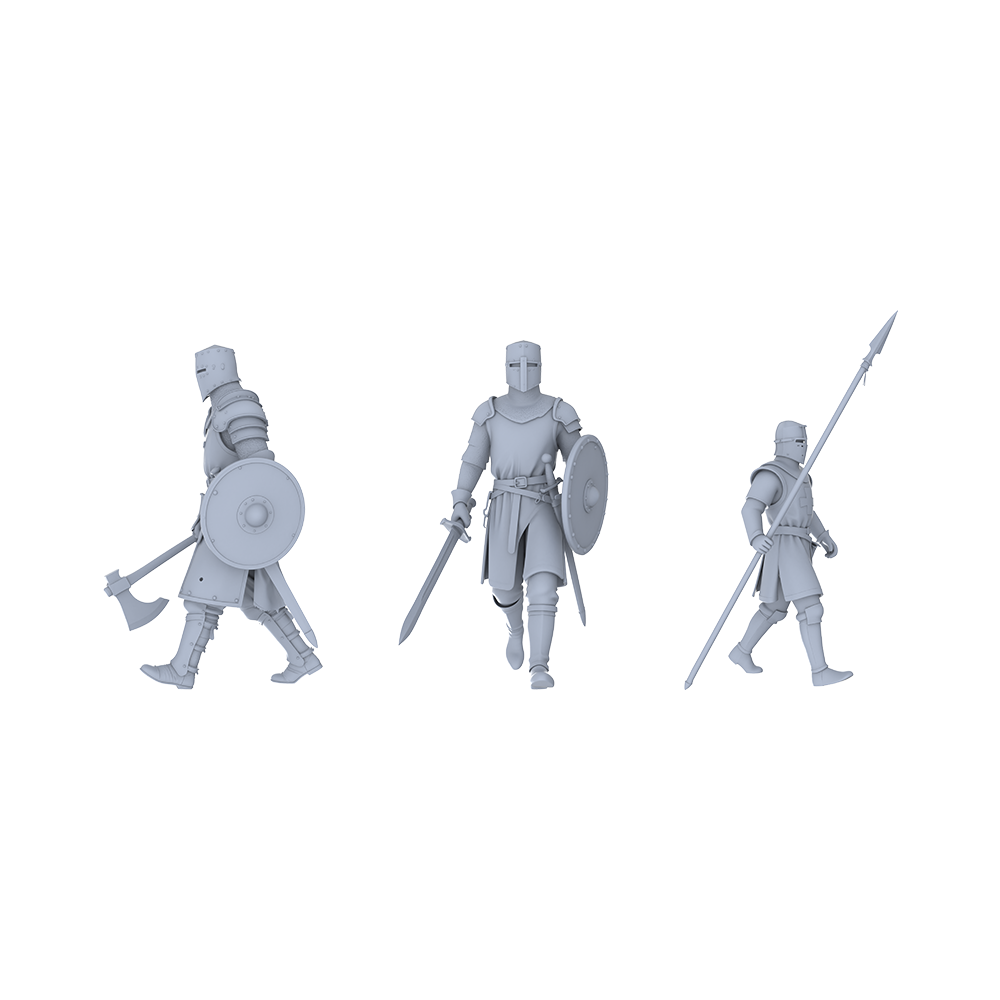 MRY-SFW LYGR047 Medieval knight, walking pose, historical theme, magic theme, wargame, resin white model, fantasy theme, wargaming miniature, scene character, figure, hand-painted S Scale 3D Printed Resin Model Kit by SSMODEL
