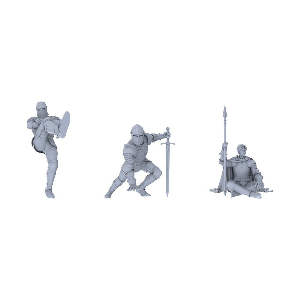 MRY-SFW LYGR048 Medieval knight, resting pose, historical theme, magic theme, wargame, resin white model, fantasy theme, wargaming miniature, scene character, figure, hand-painted S Scale 3D Printed Resin Model Kit by SSMODEL
