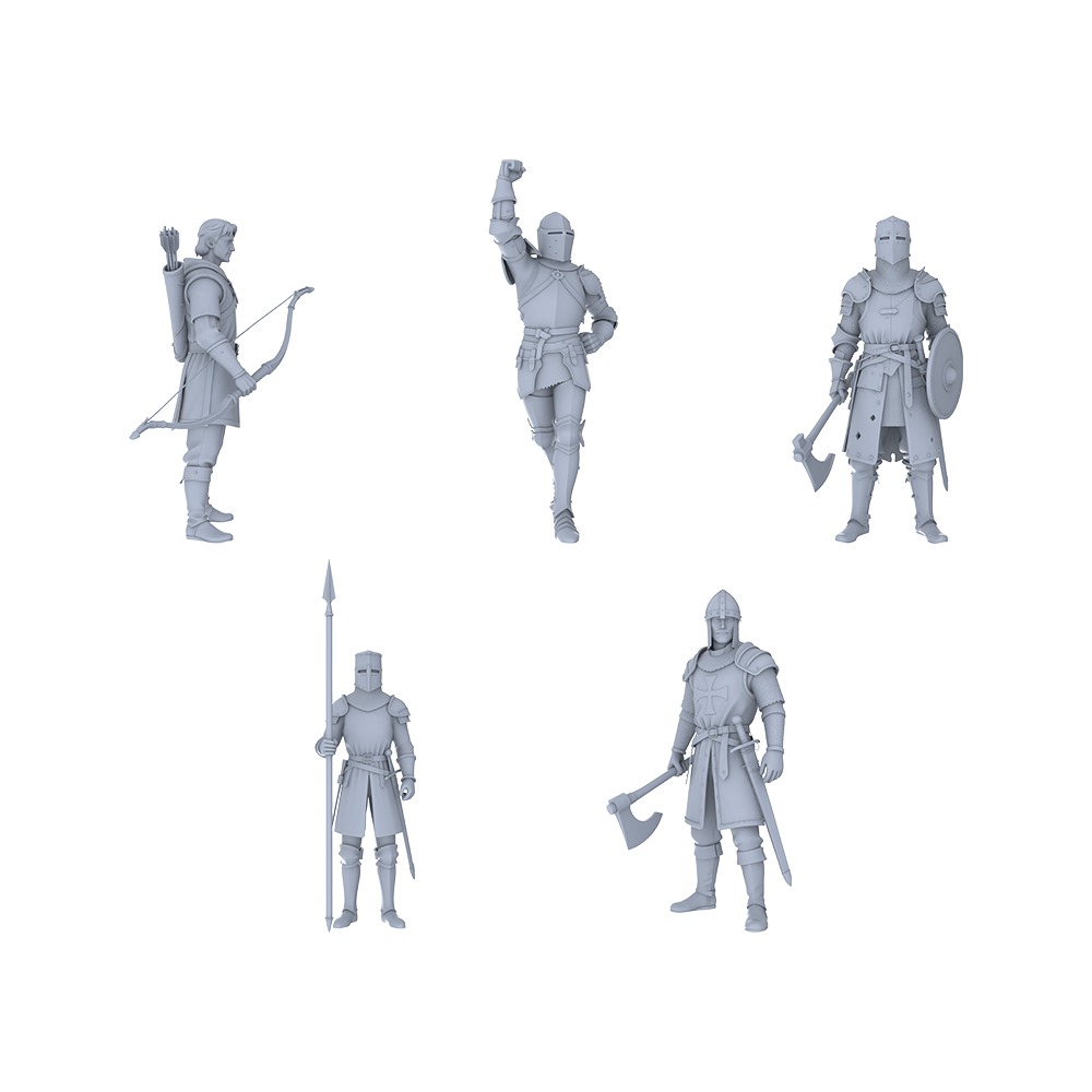 MRY-SFW LYGR050 Medieval knight, standing pose, historical theme, magic theme, wargame, resin white model, fantasy theme, wargaming miniature, scene character, figure, hand-painted S Scale 3D Printed Resin Model Kit by SSMODEL
