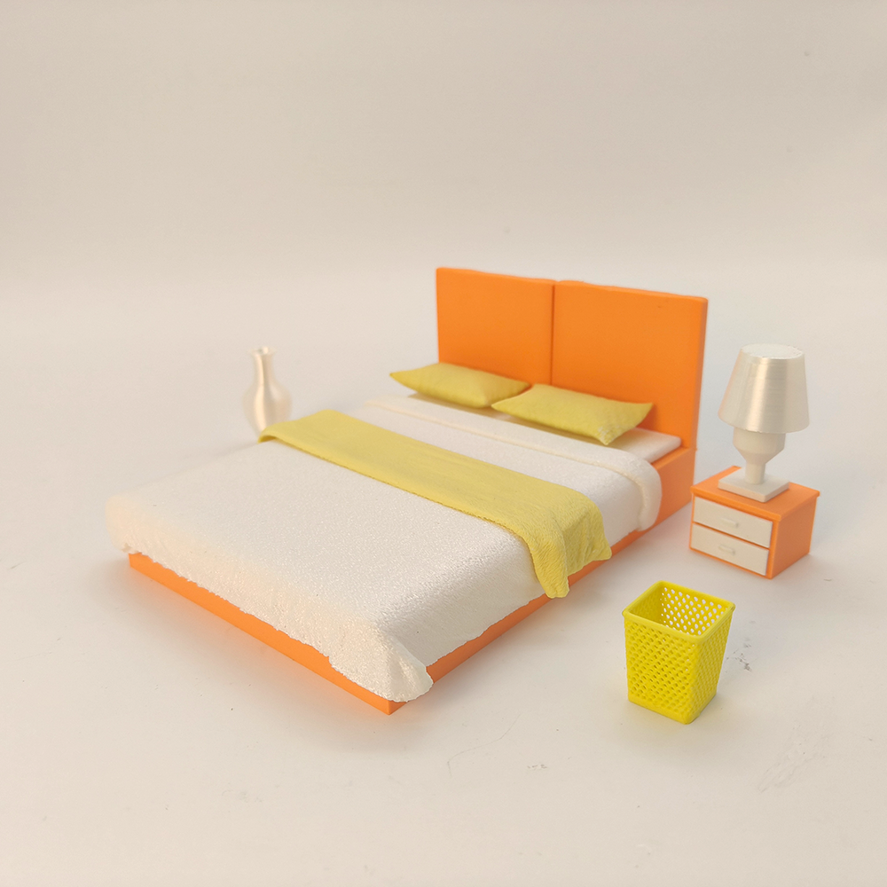 LYTP121001 1/12 Spring Kissed Moments Spring bedroom 3D Printing DIY Miniature Scenes Dollhouse Creative Decorations Desktop Scenarios Mini Models 12-Inch BJD OB Doll — detail view 3