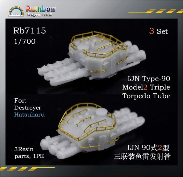 Rainbow RB7115 1/700 Detail Up IJN Type-90 Model2 Triple Torpedo Tube