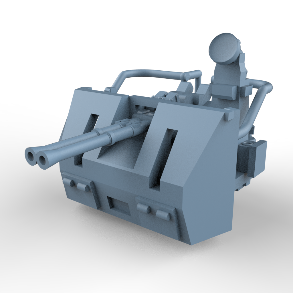 Yao's Studio LYCG380  Model Upgrade Parts Twin-mounted 40mm STAAG Mark II Anti-Aircraft Gun — scale model kit