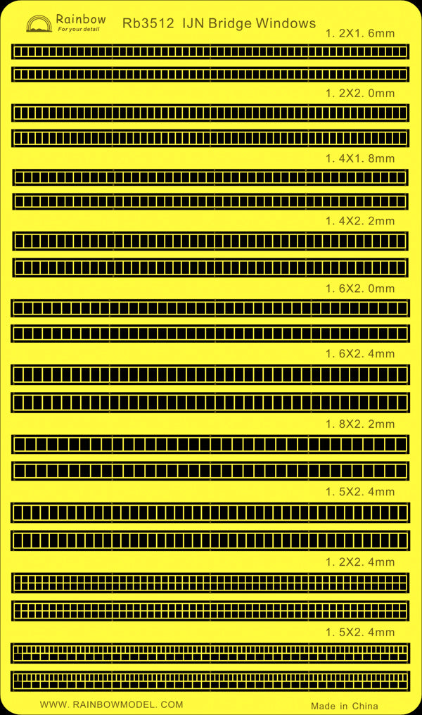 Rainbow RB3512 1/350Detail Up IJN Bridge Windows