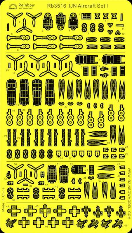 Rainbow RB3516 1/350Detail Up IJN Aircraft Set I