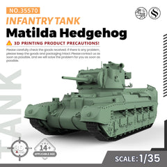 SSMODEL 570 Military Model Kit Matilda Hedgehog Infantry Tank 3D Printed Resin Model Kit by SSMODEL