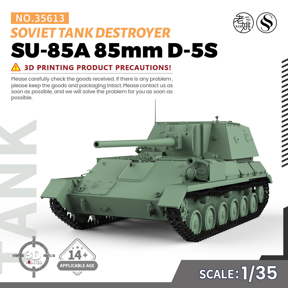 SSMODEL 613  Military Model Kit Soviet SU-85A 85mm D-5S Tank Destroyer 3D Printed Resin Model Kit by SSMODEL