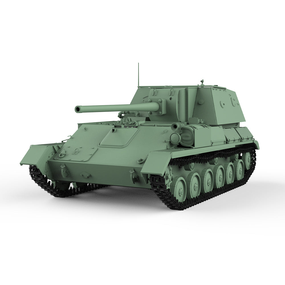 Detail view of SSMODEL 613  Military Model Kit Soviet SU-85A 85mm D-5S Tank Destroyer Model