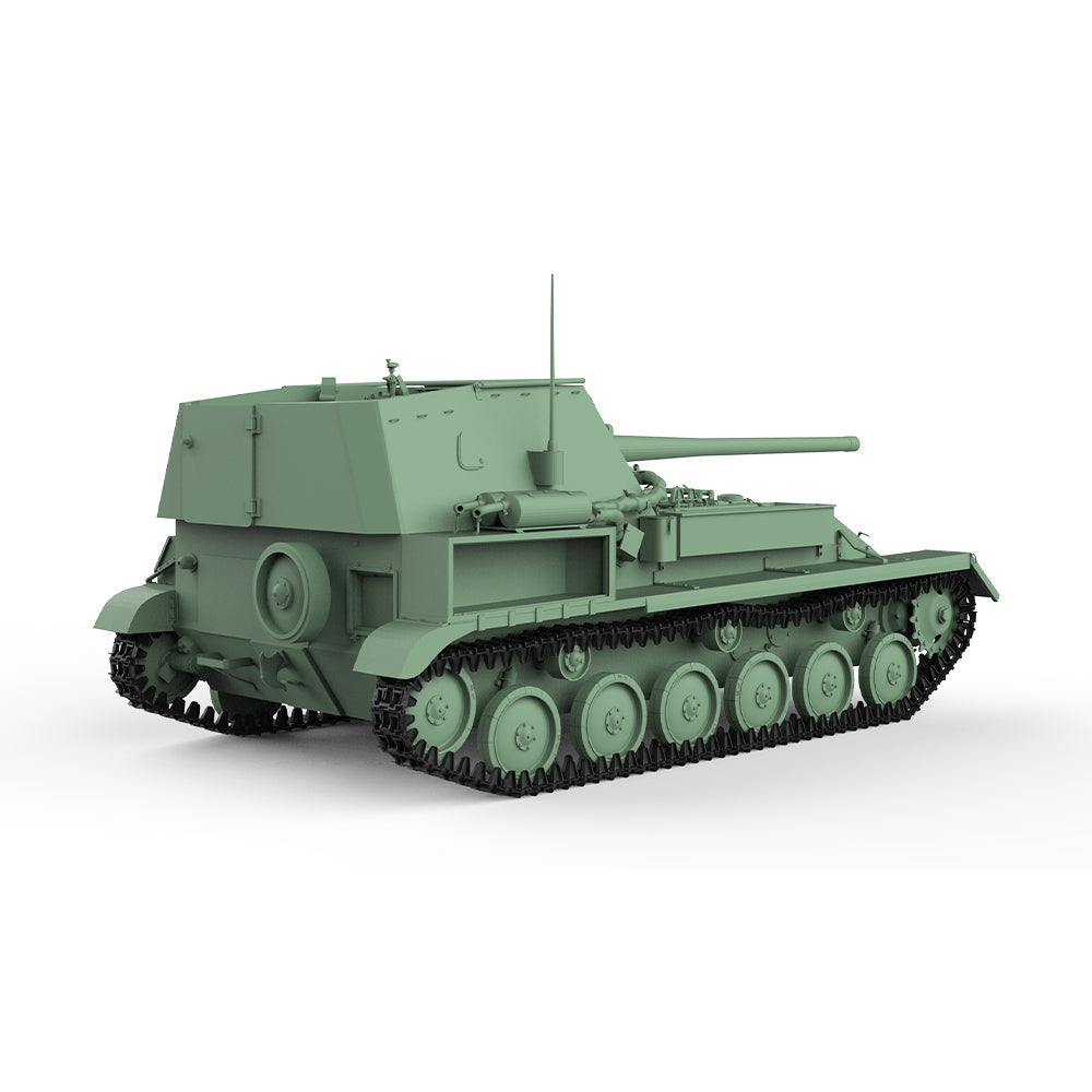 Detail view of SSMODEL 613  Military Model Kit Soviet SU-85A 85mm D-5S Tank Destroyer Model
