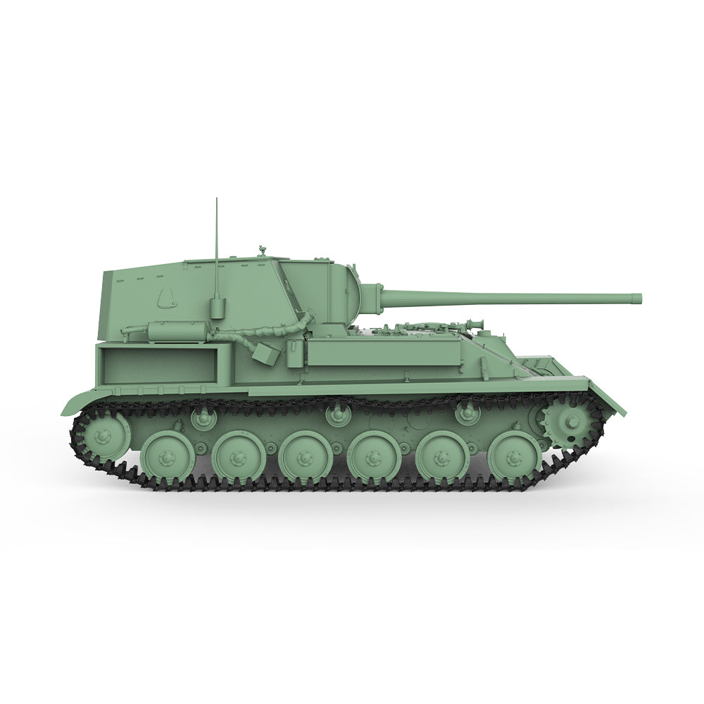 Detail view of SSMODEL 613  Military Model Kit Soviet SU-85A 85mm D-5S Tank Destroyer Model