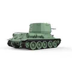 Detail view of SSMODEL 751 Military Armoured Model Kit Soviet T-34 Anti Aircraft Tank Model