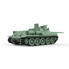 Detail view of SSMODEL 753 Military Armoured Model Kit Soviet SU-100 Tank Destroyer Model