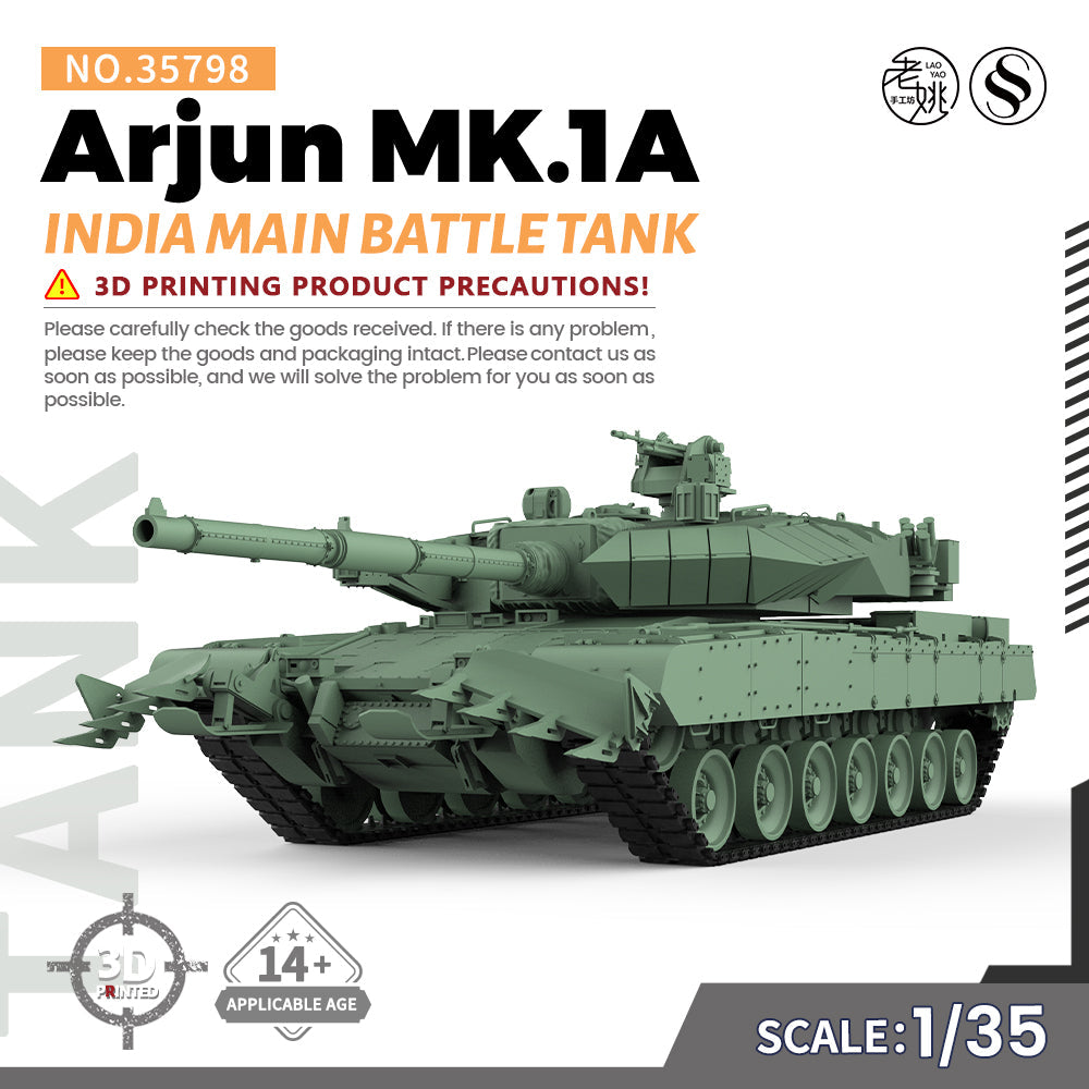 SSMODEL 798D Finished Painted 15mm WarGaming Military Model Kit India Arjun MK.1A Main Battle Tank 3D Printed Resin Model Kit by SSMODEL