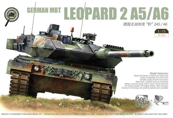 Border TK7201 1/72 Scale German MBT Leopard 2A5/A6 Model Kit
