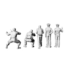 Detail view of Yao's Studio LYTR076   Police Officer 5-Pack 3D Print Model, Unpainted Law Enforcement Figures, DIY Painting Kit 1set Model