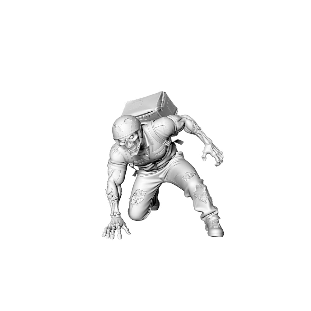 Detail view of MRY-SFW LYGR329 3D Printed Apocalypse Survivor Zombies Set - Backpacker & Armed Survivor Miniature Model Kit Model