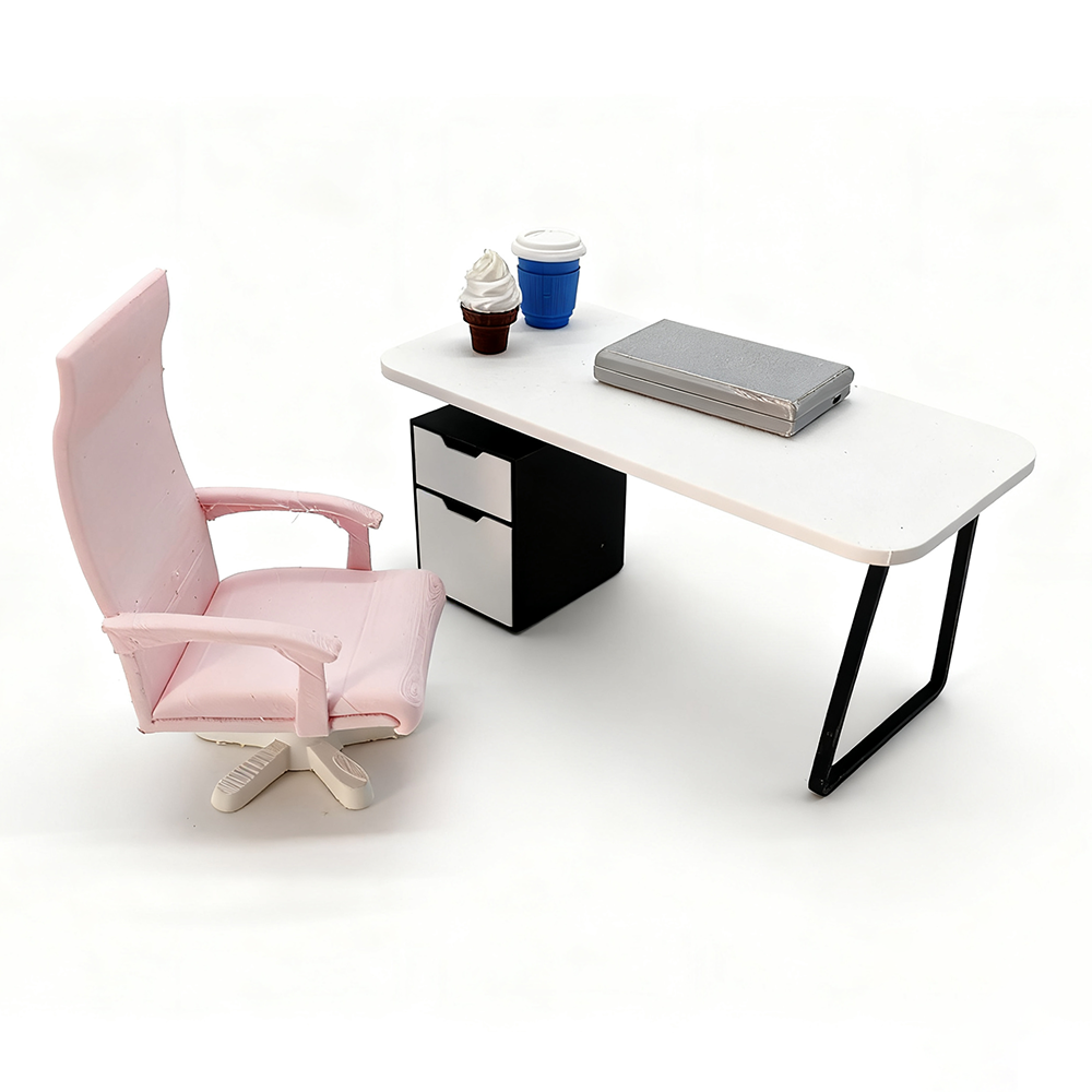LYTP12220 1/12 Cattle-Horse Office Desk Package Miniature Dollhouse Scene 1:12 Scale — detail view 3