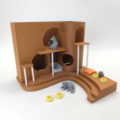 LYTP12205 1/12 Paws & Purrs Interactive Cat Life Playset Miniature Dollhouse Scene 1:12 Scale