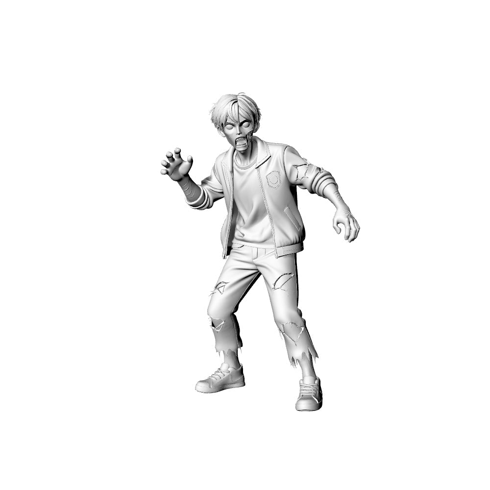 Detail view of MRY-SFW LYGR319 3D Printed Post-Apocalyptic Campus Zombies 5PCS Miniature for Painting Model