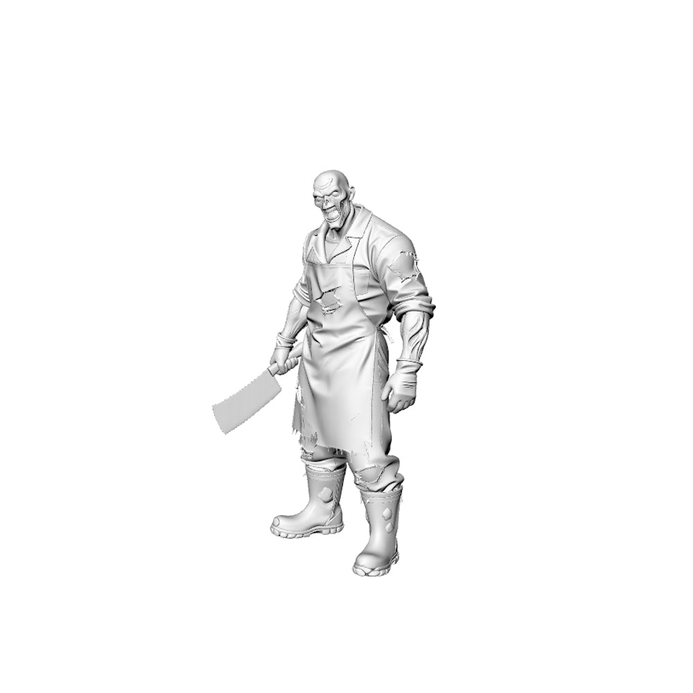Detail view of MRY-SFW LYGR311 3D Printed Supermarket Staff Zombies Set - Cashier Stock Clerk Butcher Guide Security Miniature Model Kit Model