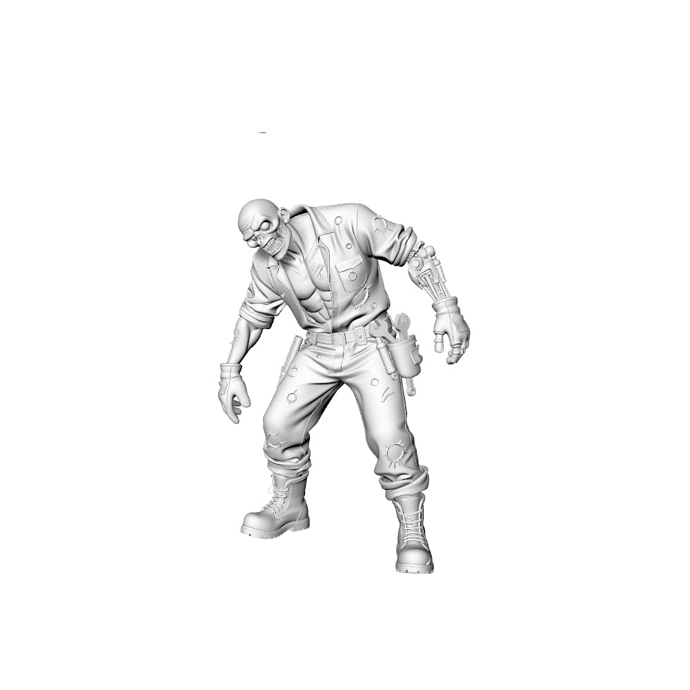 Detail view of MRY-SFW LYGR312 3D Printed Gas Station & Mechanic Zombies Set ¡§C Attendant, Technician, Tire Worker, Car Wash, Storekeeper Model Kit Model