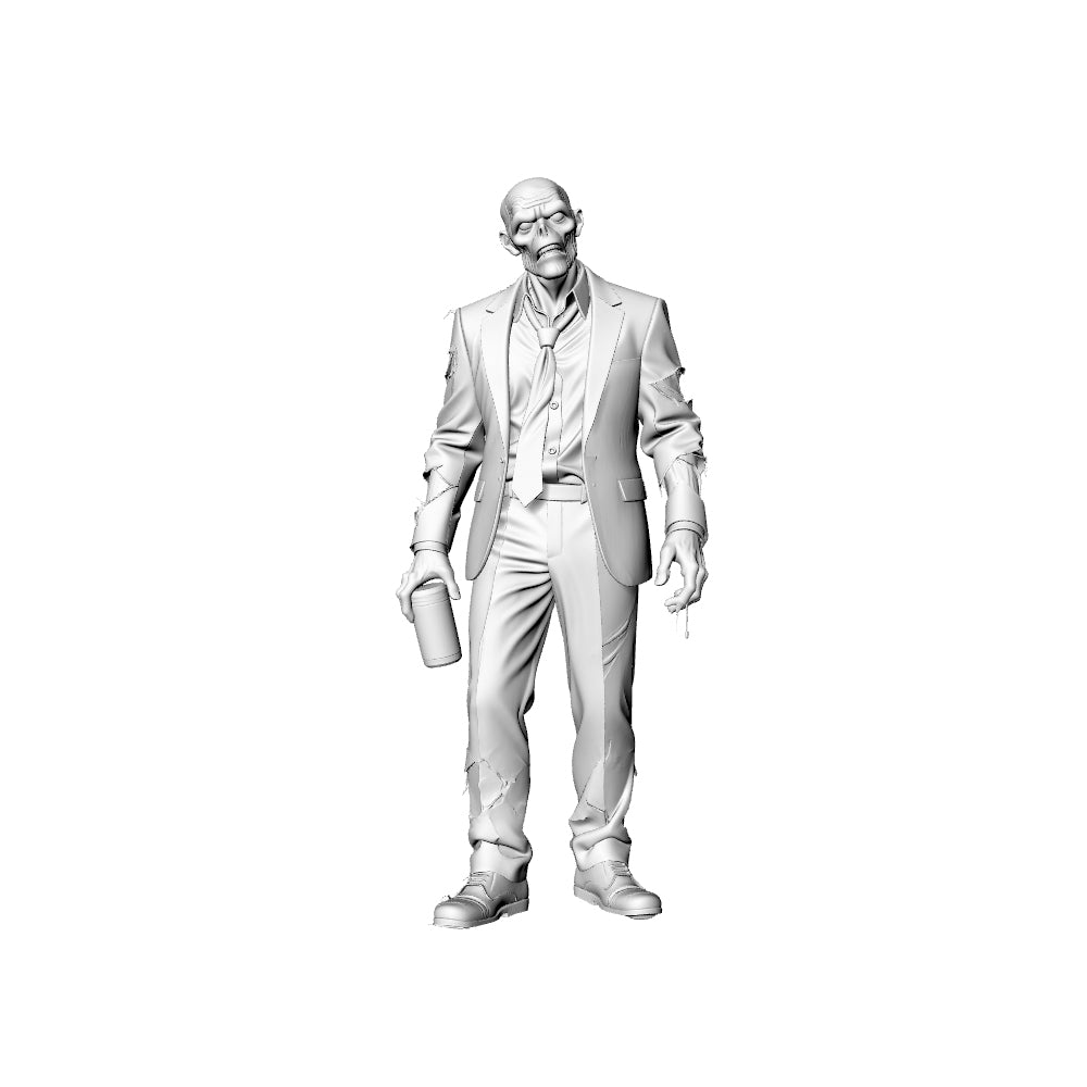 Detail view of MRY-SFW LYGR300 3D Printed Elite Profession Zombie Miniatures, Post-Apocalyptic Figures for Tabletop Games & Wargaming Model